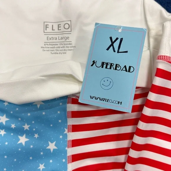 Fleo Patriotic Star and Stripe Shorts Tumbling/Gymnastics/Crossfit/Swim/Cheer - Picture 2 of 2